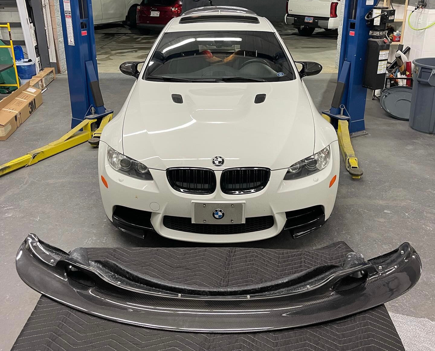 BMW E90 E92 E93 Pre-Drilled M3 GT4 V1 Style Carbon Fiber Front Lip