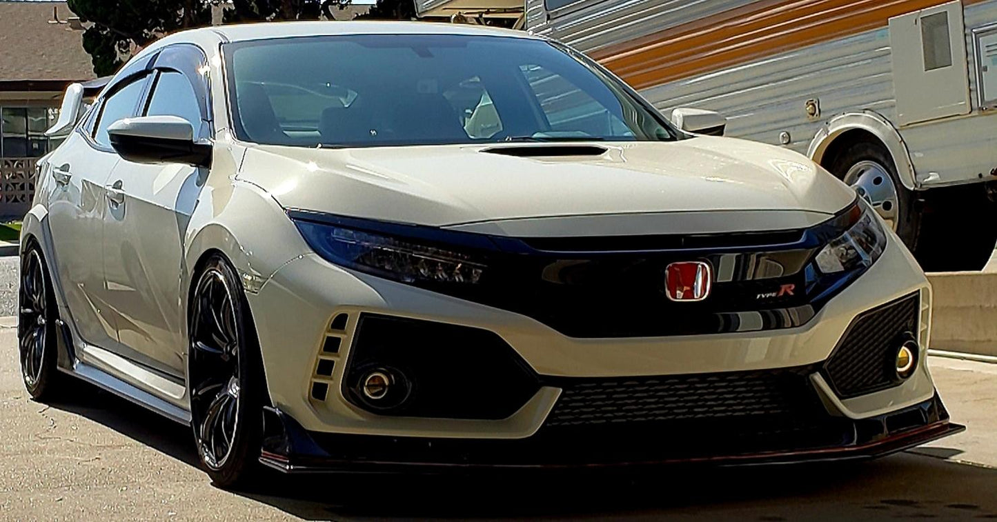HONDA CIVIC TYPE-R FK8 EVS STYLE CARBON FIBER FRONT BUMPER LIP SPLITTER