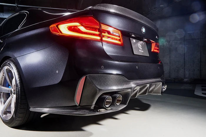 3D Style Carbon Fiber Rear Diffuser Fits For 2018-2023 BMW F90 M5