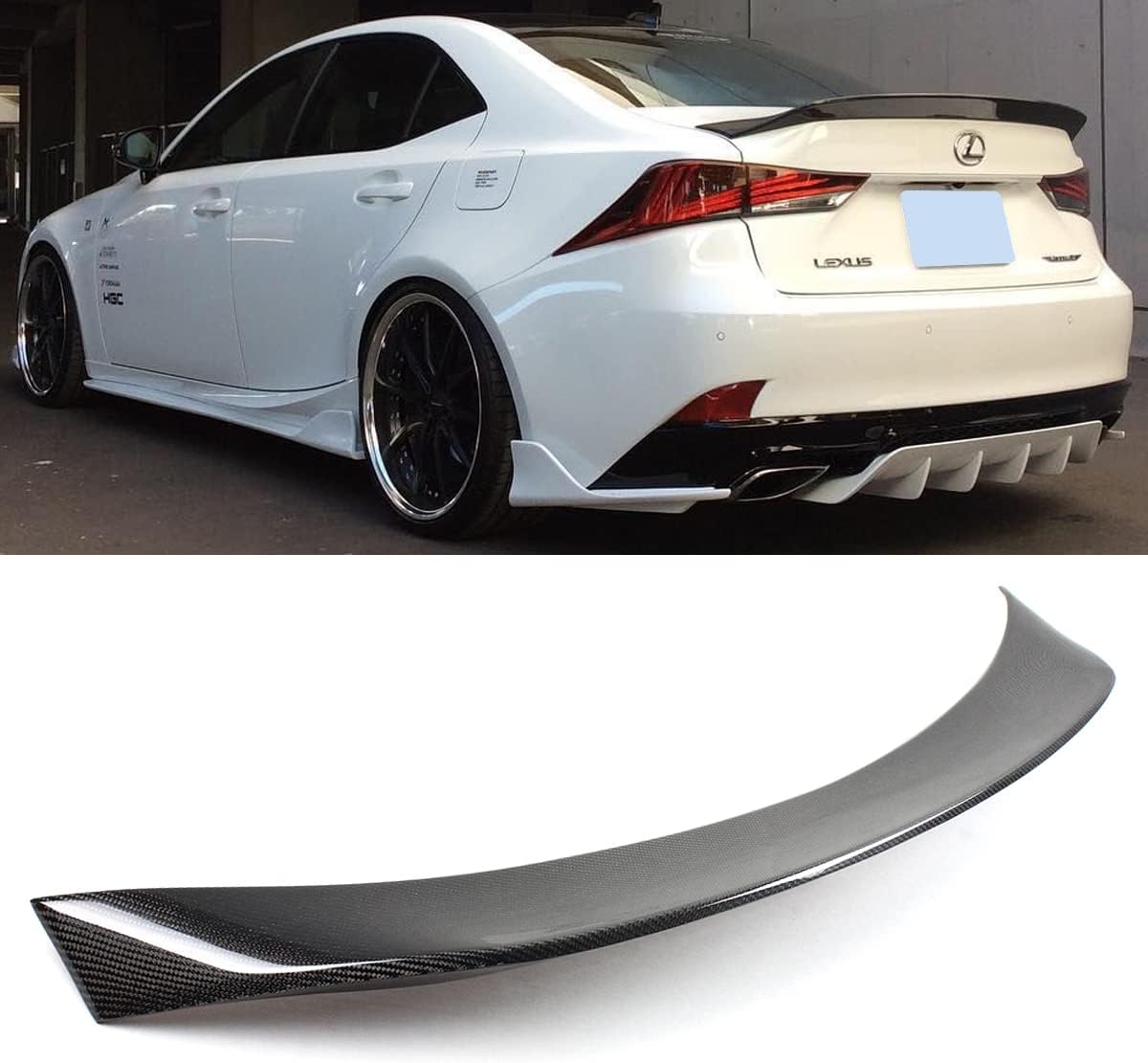 Lexus IS200t IS250 IS350 IS300 AR Style Carbon Fiber High Kick VIP Trunk Spoiler