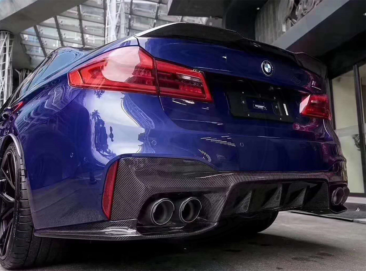 3D Style Carbon Fiber Rear Diffuser Fits For 2018-2023 BMW F90 M5