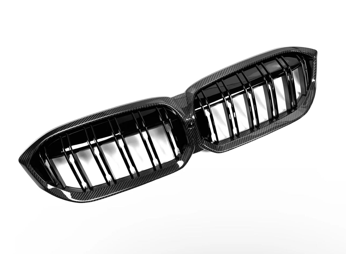 BMW LCI G20 3-Series Dry Carbon Fiber Dual Slat Front Grilles