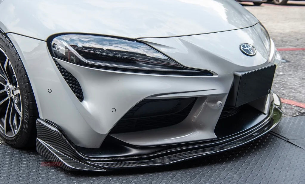 Gloss Black AG Style Front Bumper Lip Splitter For Toyota GR Supra A90 A91 2020-2024 – 3-Piece Kit With Hardware