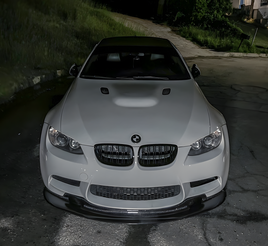 BMW E90 E92 E93 Pre-Drilled M3 GT4 V1 Style Carbon Fiber Front Lip