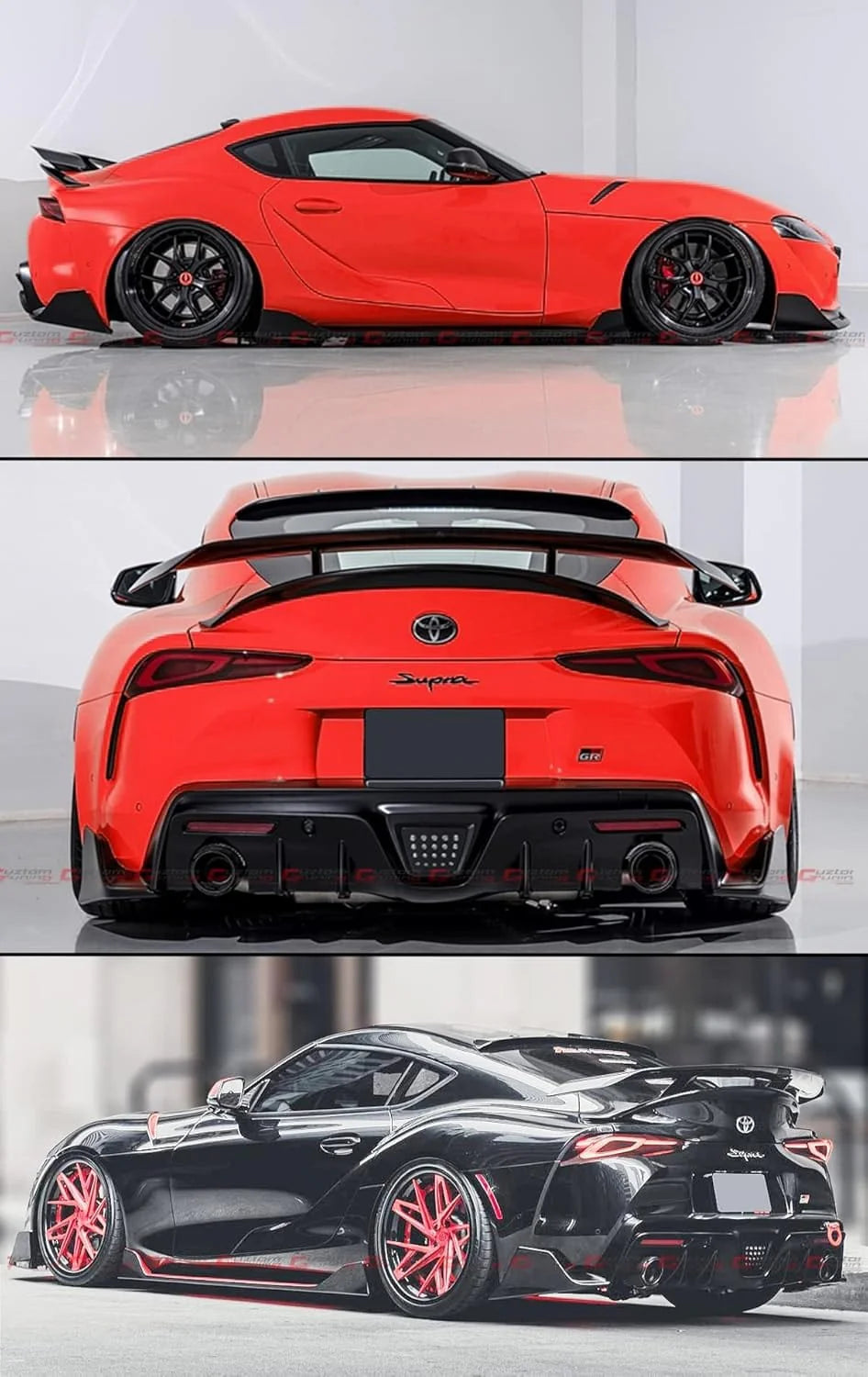 TOYOTA A90 A91 SUPRA AG STYLE CARBON FIBER REAR BUMPER SPATS
