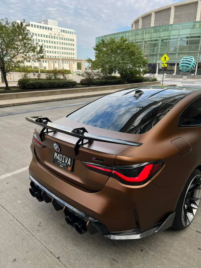 BMW G80 G82 M3 M4 AD AT-S Style Carbon Fiber Swan Neck Wing