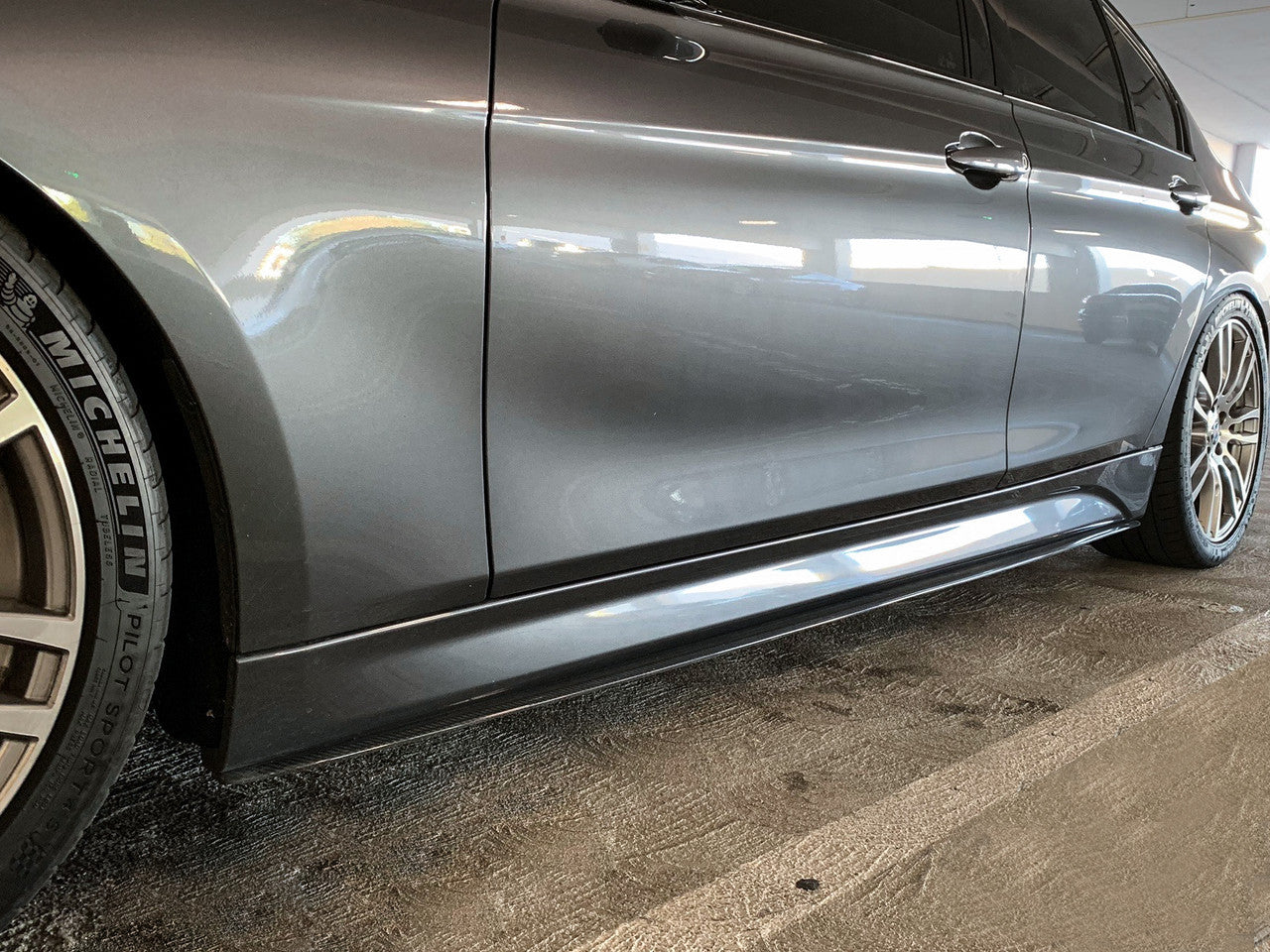 BMW F30 F31 3-Series M Performance Style Carbon Fiber Side Skirt Extensions