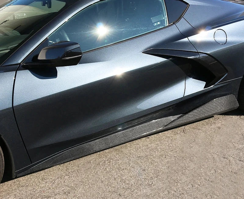 2020+ Chevrolet Corvette C8 5VM Style Carbon Fiber CF Side Skirts 2PCS