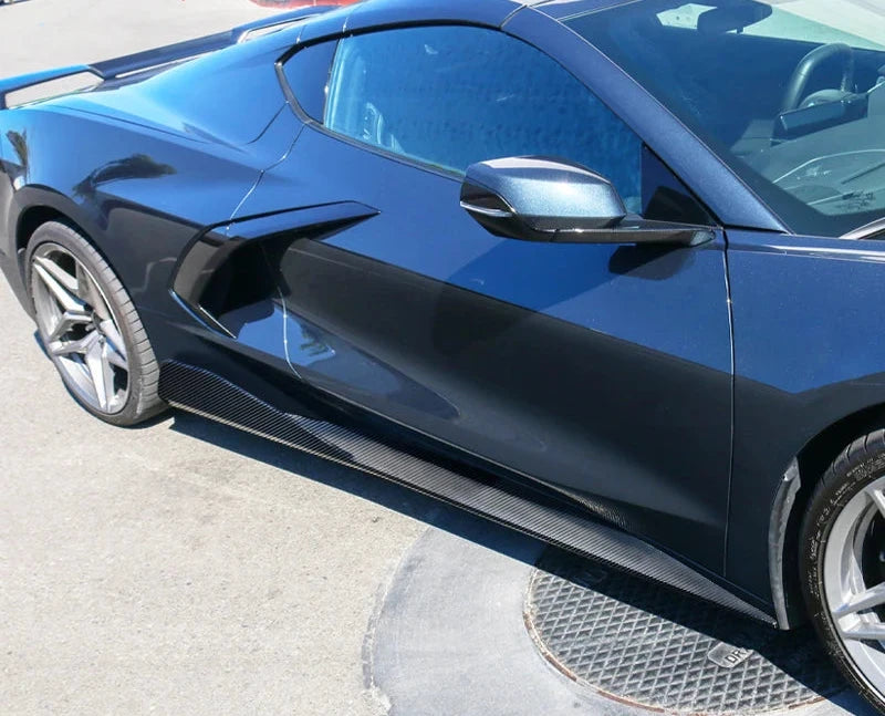 2020+ Chevrolet Corvette C8 5VM Style Carbon Fiber CF Side Skirts 2PCS