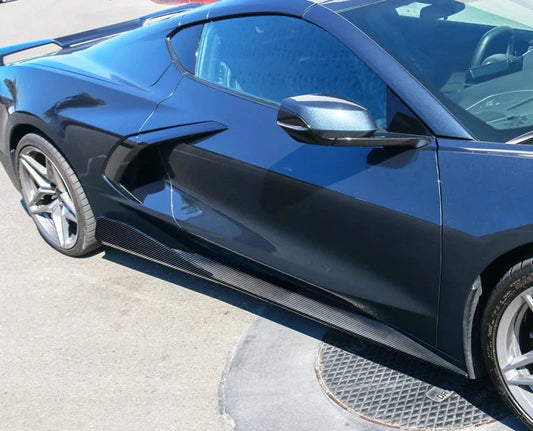 2020+ Chevrolet Corvette C8 5VM Style Carbon Fiber CF Side Skirts 2PCS
