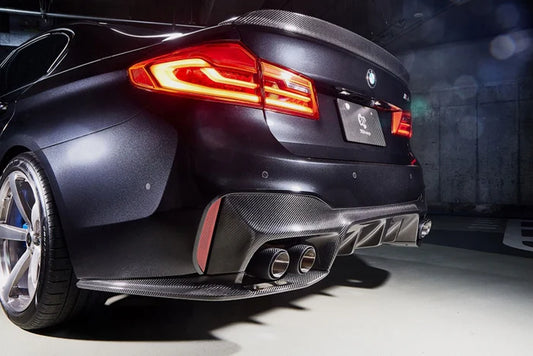 3D Style Carbon Fiber Rear Diffuser Fits For 2018-2023 BMW F90 M5