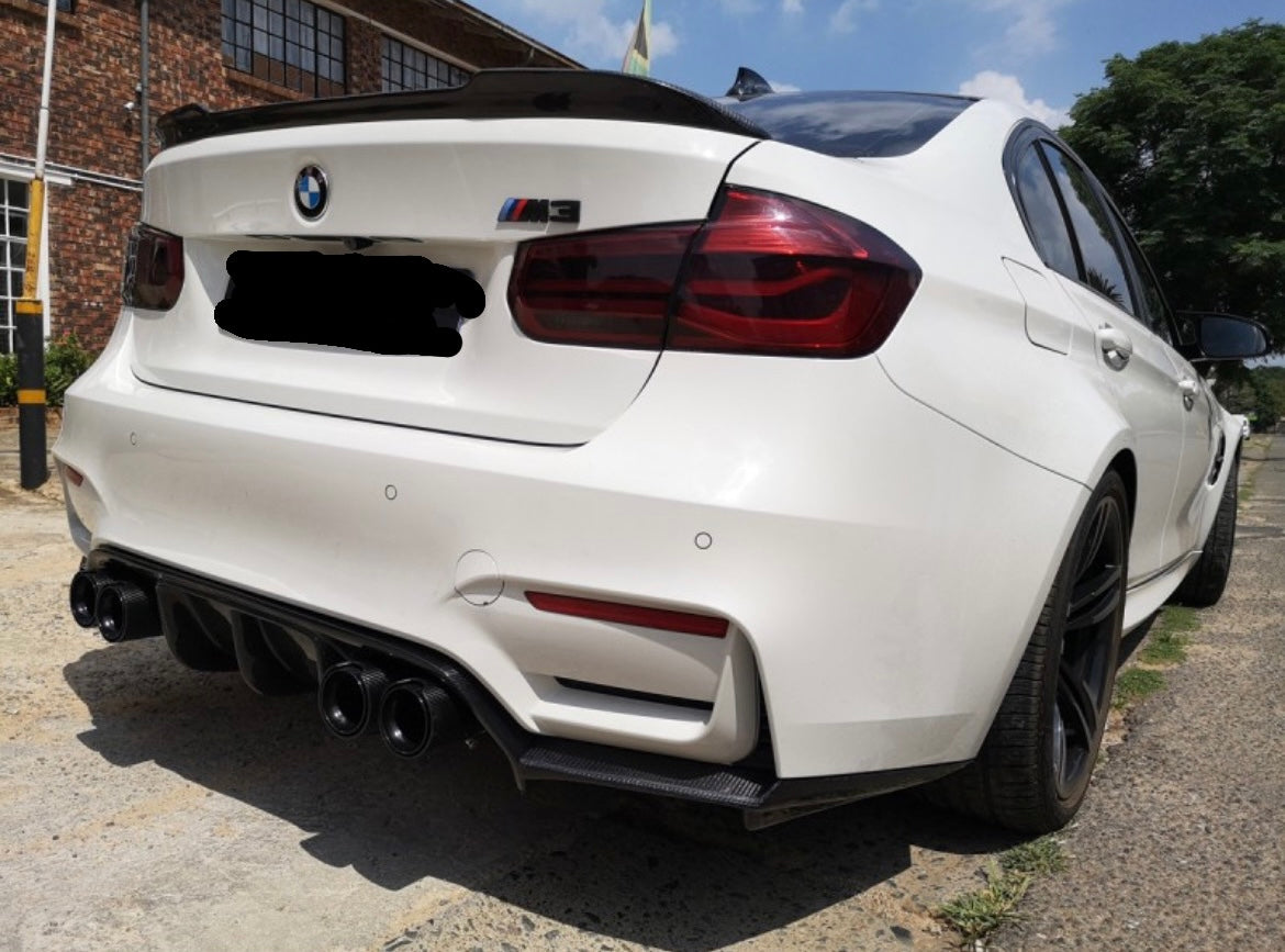 BMW F80 M3 M4 V STYLE CARBON FIBER REAR DIFFUSER + REAR SPLITTER KIT