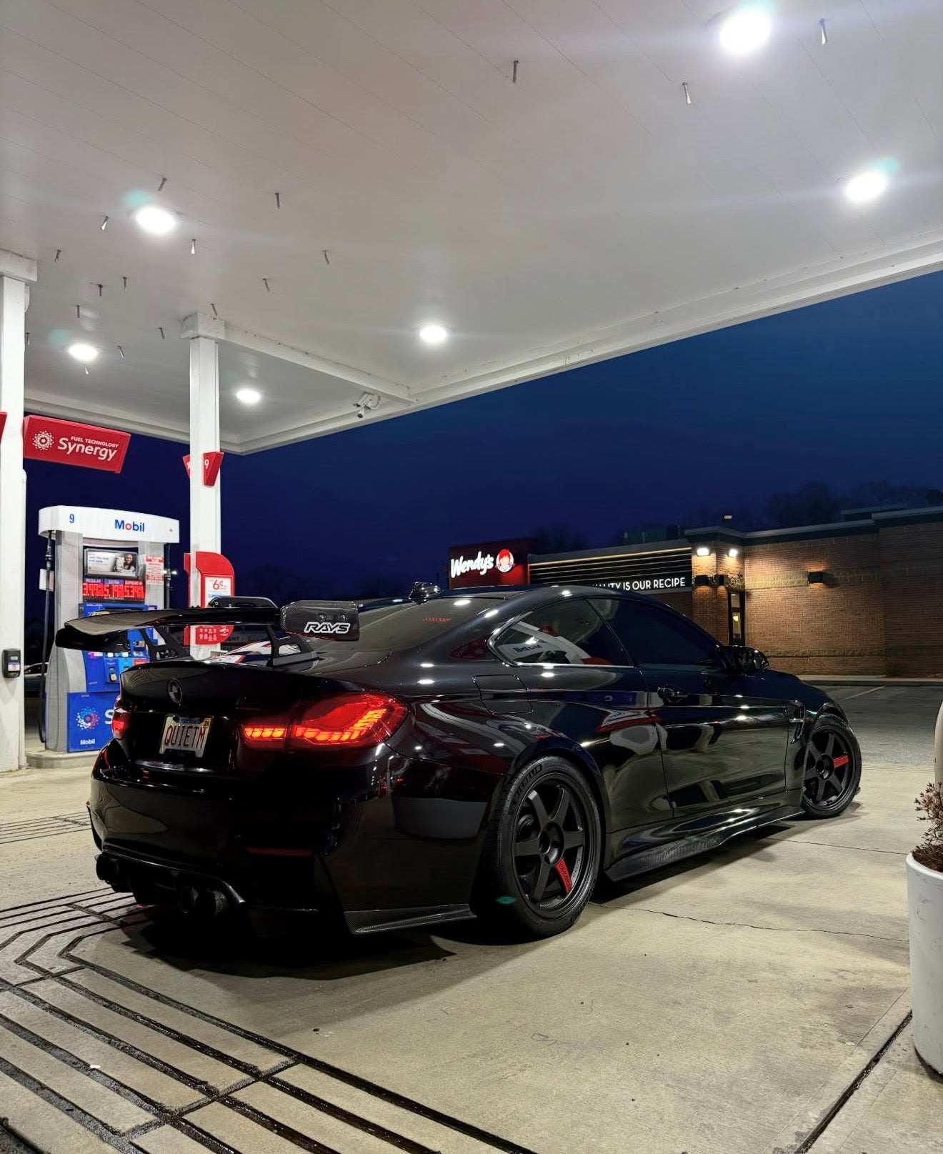 AD AT-R1 Style Carbon Fiber Swan Neck Wing