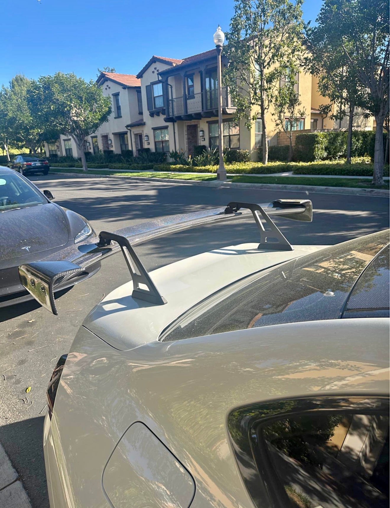 AD AT-R1 Style Carbon Fiber Swan Neck Wing