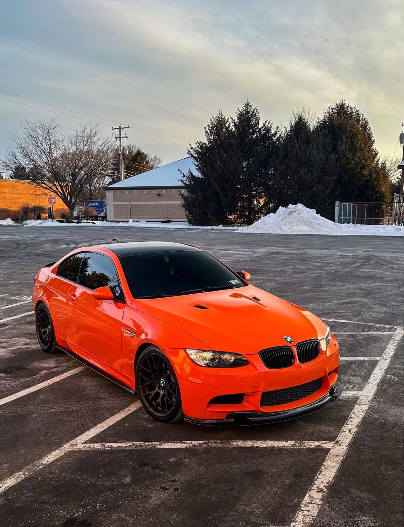 BMW E90 E92 E93 M3 Pre-Drilled GT4 V2 Style Carbon Fiber Front Lip