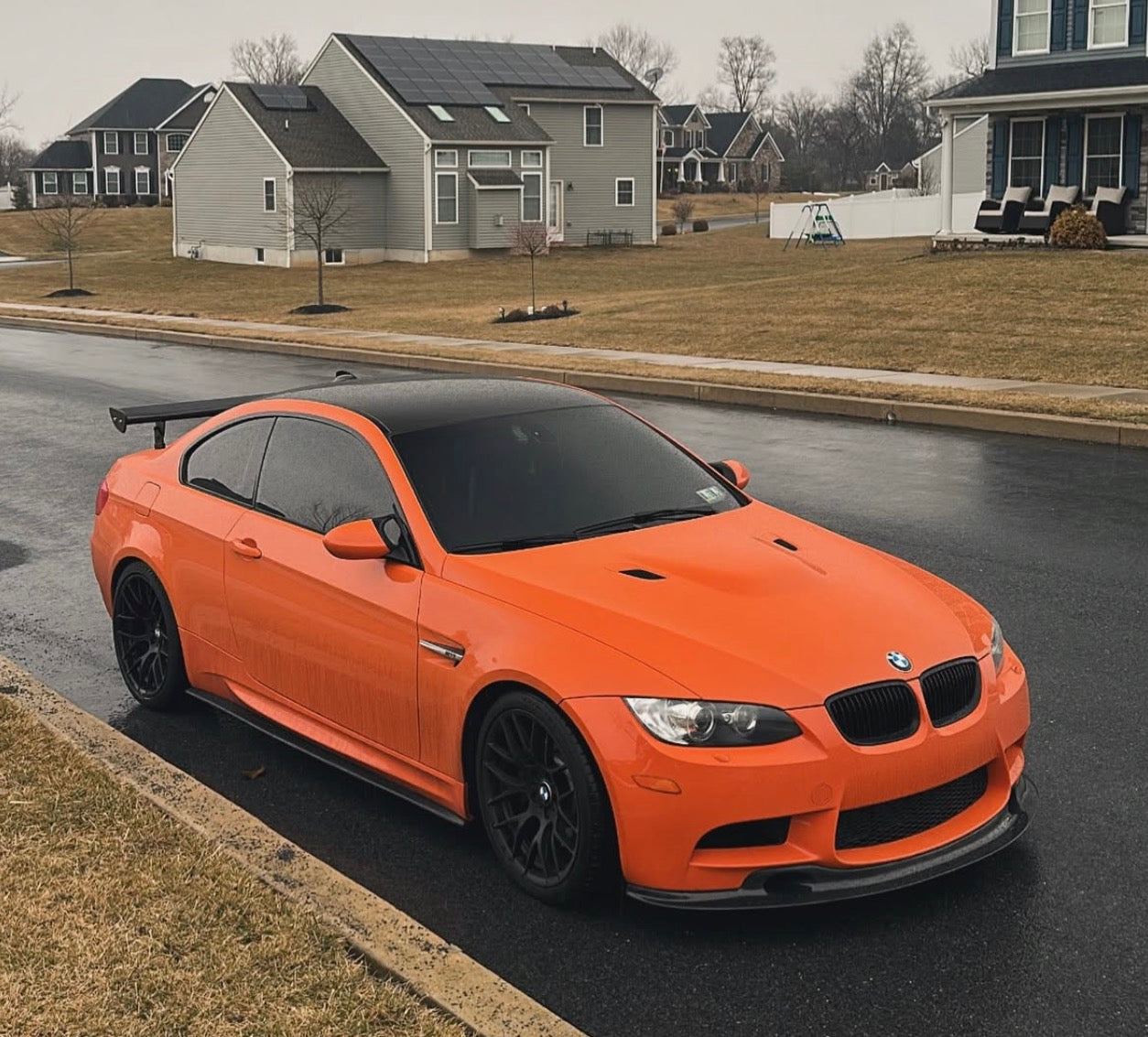 BMW E90 E92 E93 M3 Pre-Drilled GT4 V2 Style Carbon Fiber Front Lip