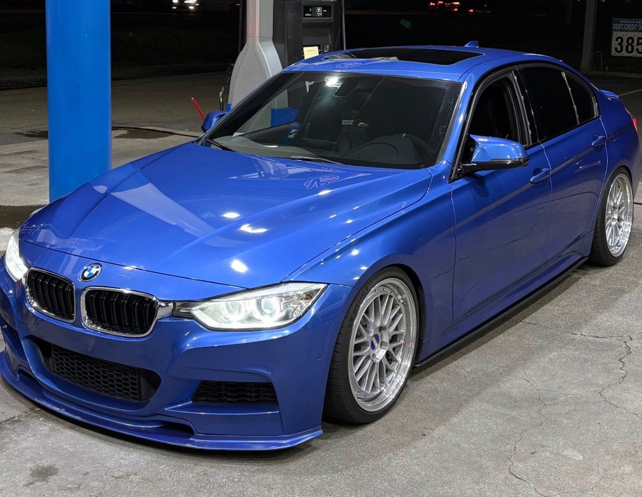 BMW F30 F31 3-Series M Performance Style Carbon Fiber Side Skirt Extensions