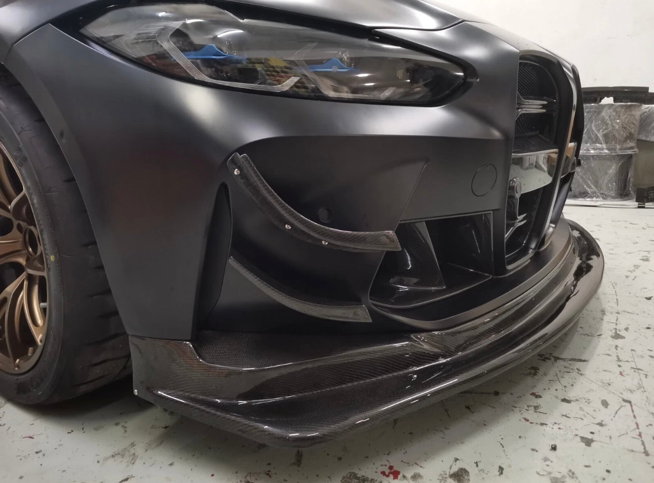 BMW G80 M3 G82 M4 GT4 STYLE CARBON FIBER 1 Piece Front Lip