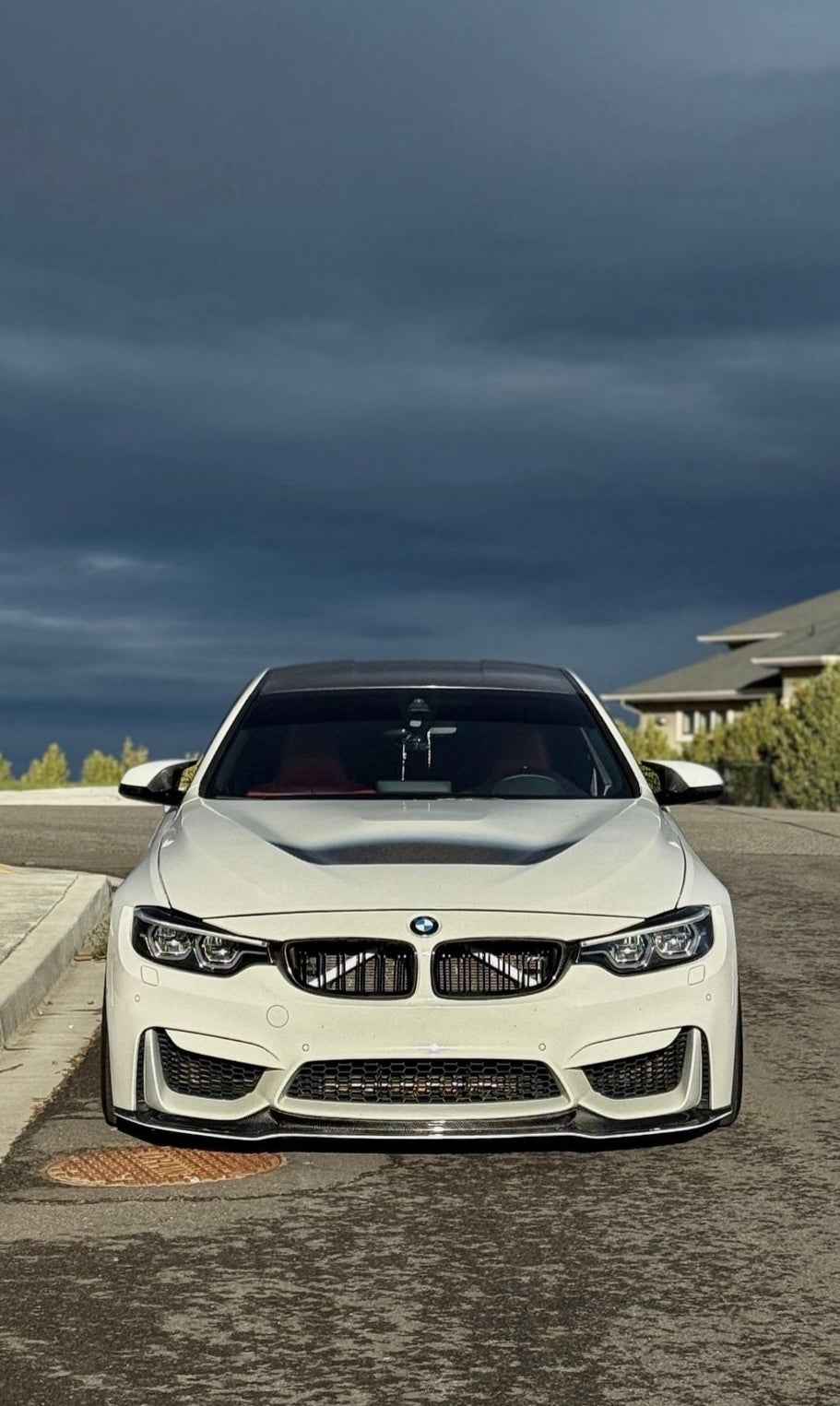 BMW F80 M3 F82 M4 V STYLE CARBON FIBER Front Bumper Lip Kit