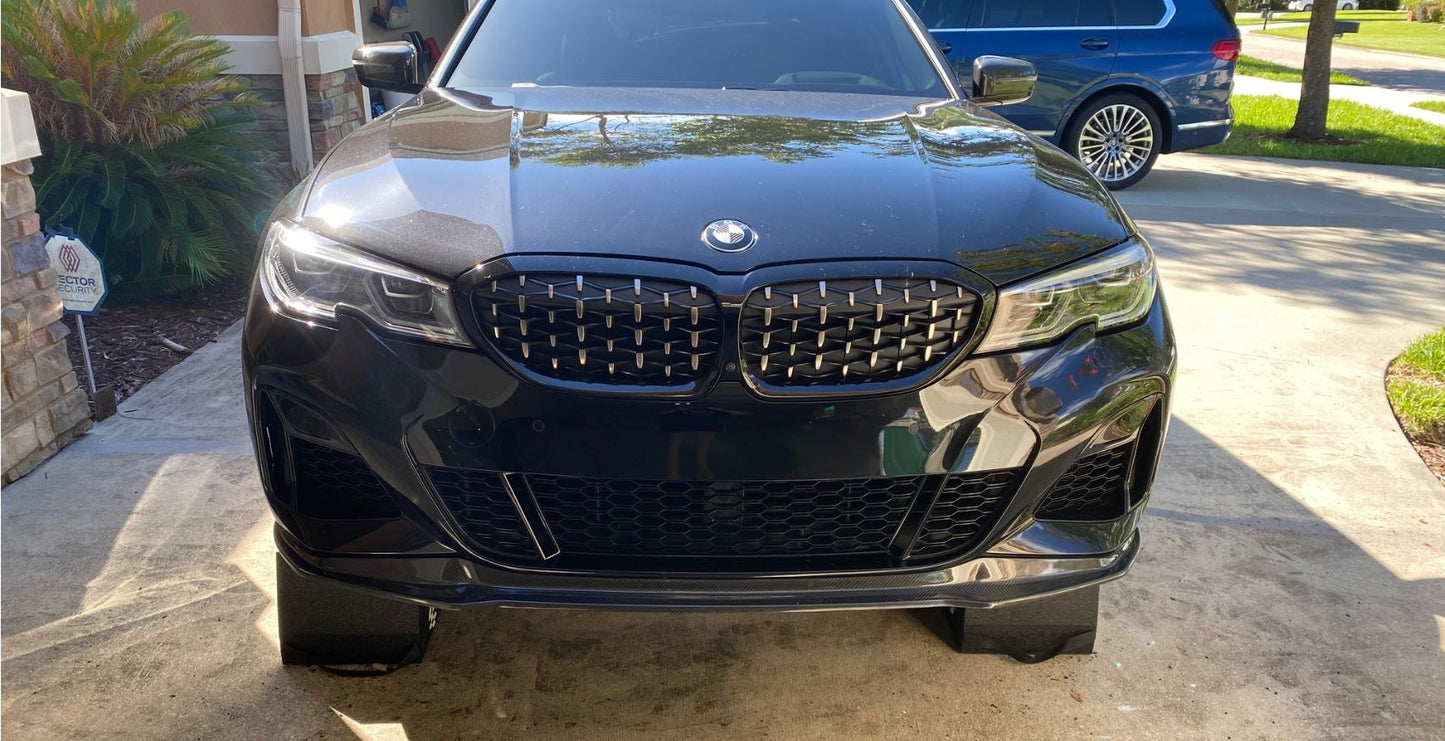 BMW G20 330i M340i V STYLE CARBON FIBER Front Bumper Lip Kit