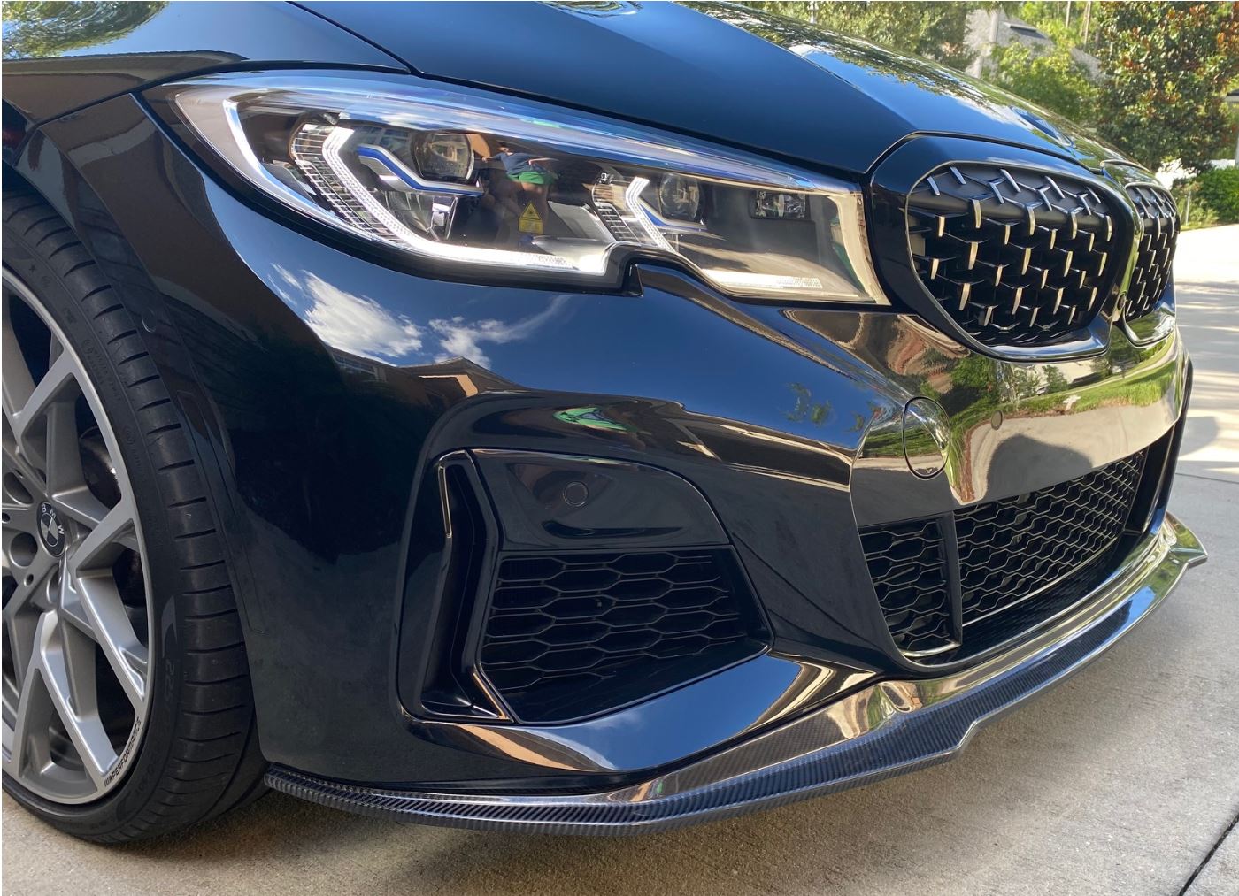BMW G20 330i M340i V STYLE CARBON FIBER Front Bumper Lip Kit