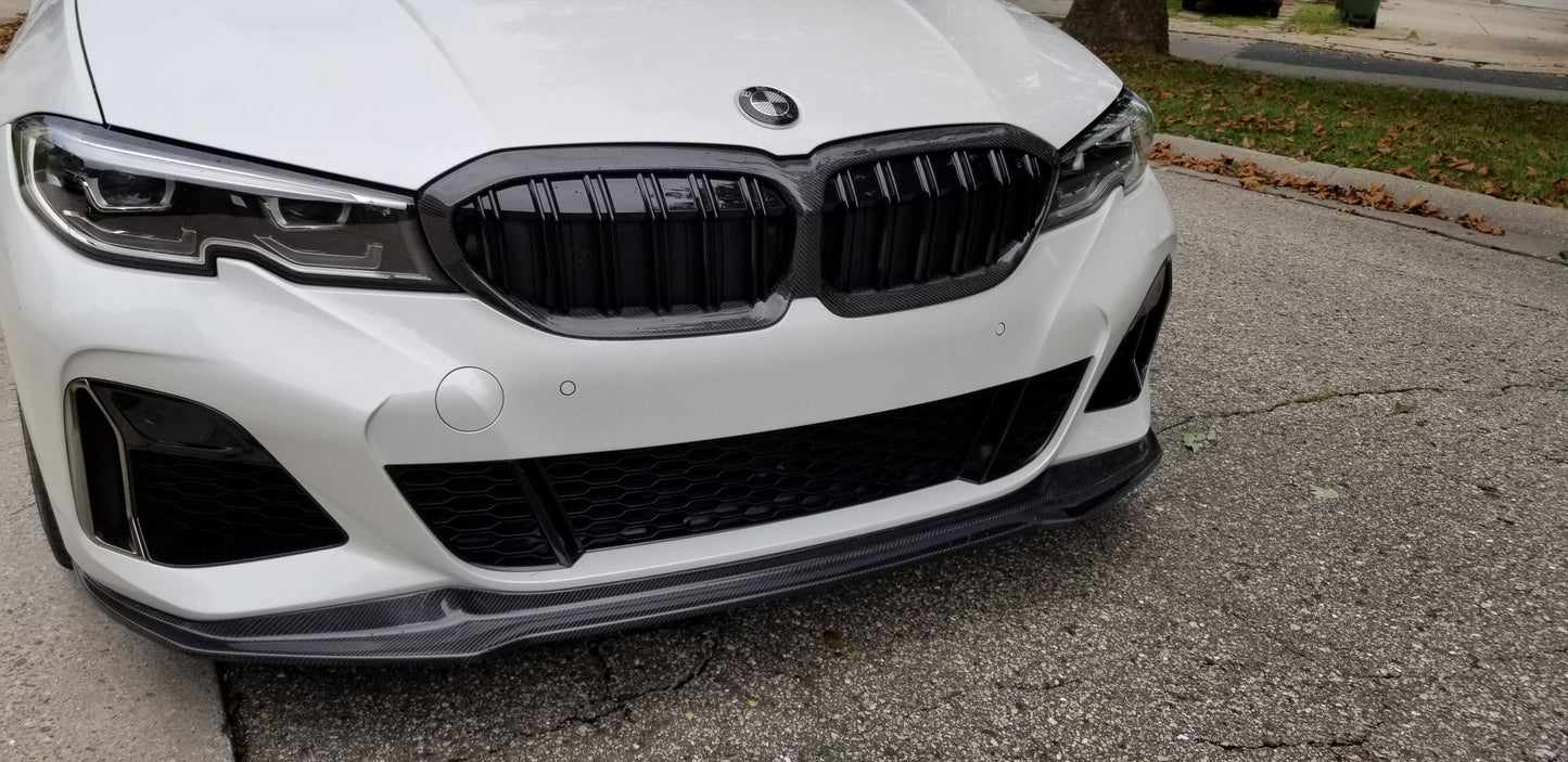 BMW G20 330i M340i V STYLE CARBON FIBER Front Bumper Lip Kit
