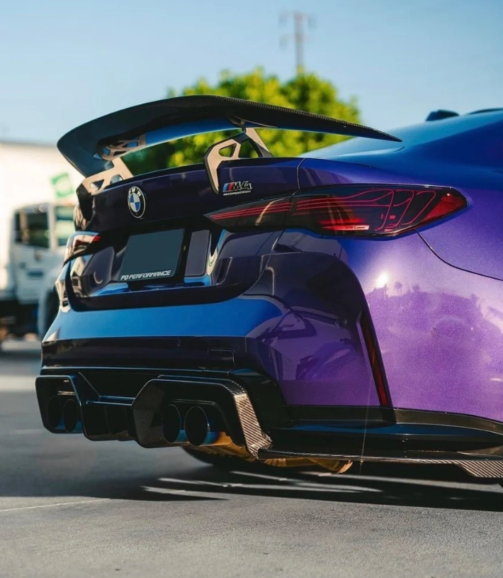 BMW G80 G82 M3 M4 AD AT-S Style Carbon Fiber Swan Neck Wing
