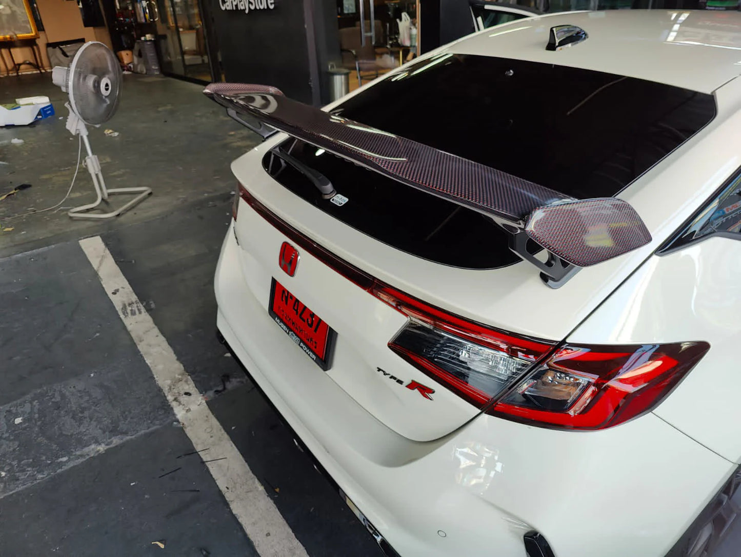 HONDA CIVIC TYPE-R RED CARBON FIBER TRUNK SPOILER for FL5 CIVIC TYPE-R