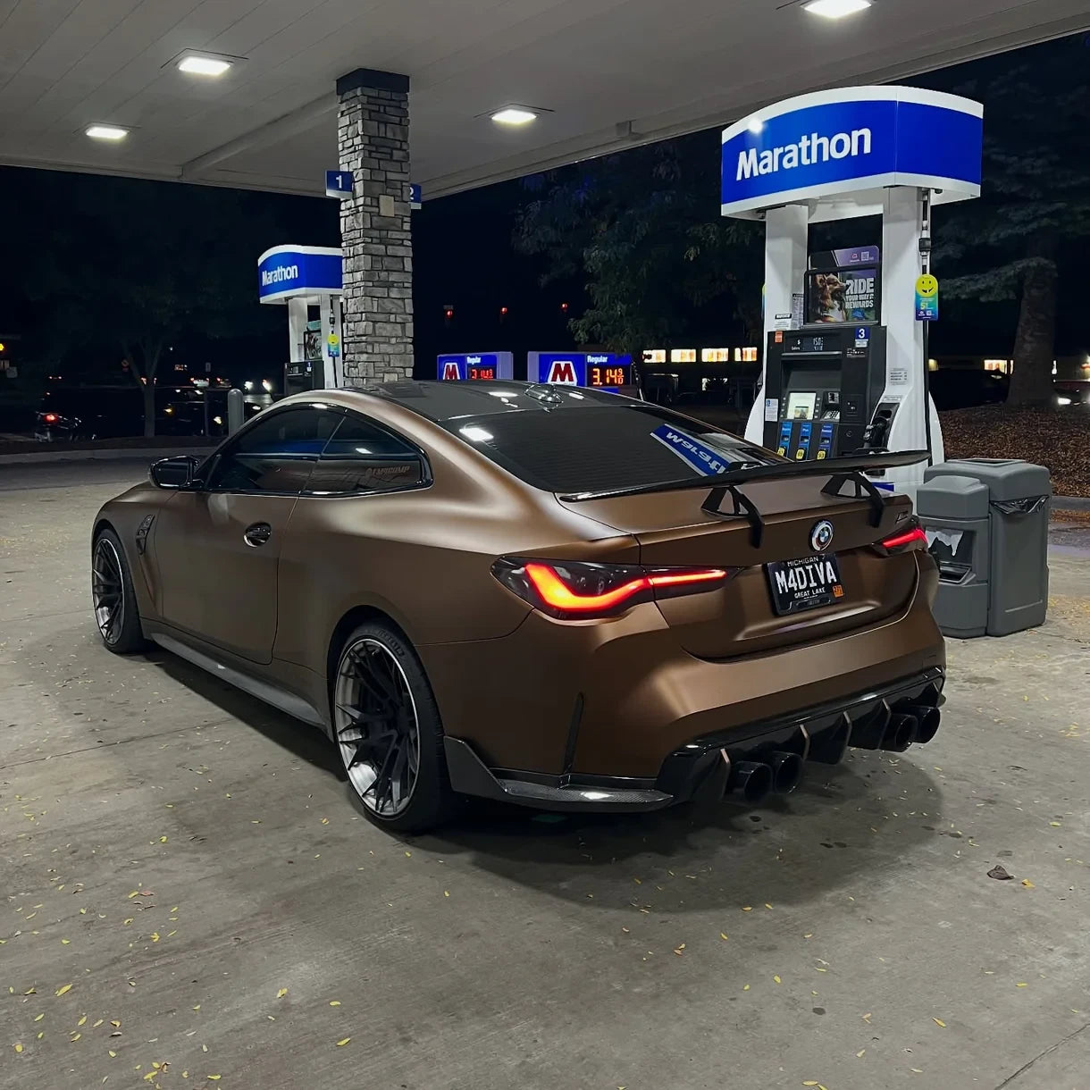 BMW G80 G82 M3 M4 AD AT-S Style Carbon Fiber Swan Neck Wing