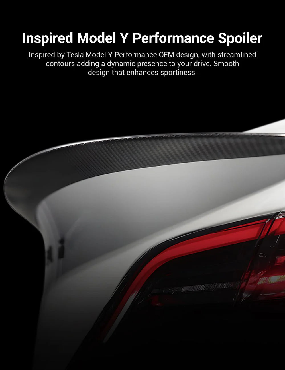 Tesla Model Y/Model 3 Full Matte Dry Carbon Performance Style Trunk Spoiler