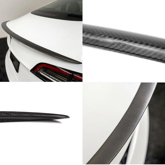 Tesla Model Y/Model 3 Full Matte Dry Carbon Performance Style Trunk Spoiler